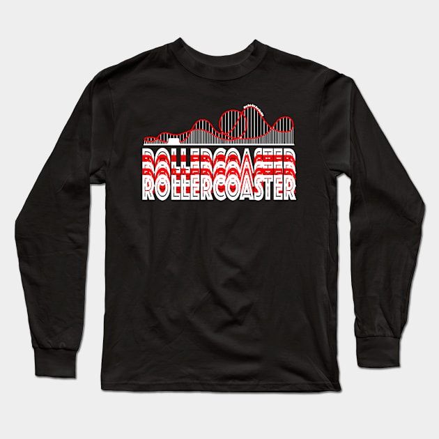 Rollercoaster Roller Coaster Amusement Park Long Sleeve T-Shirt by Print-Dinner